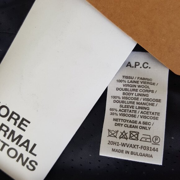 A.P.C ! 100% Virgin Wool DARK NAVY BLAZER  (EU/34) - Picture 4 of 8
